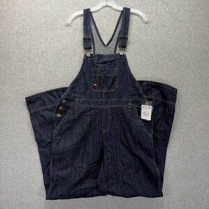 Dickies Overalls Womens Medium Blue Denim Bib Relaxed Fit Straight Leg Workwear